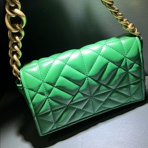 Zara trendy green bag